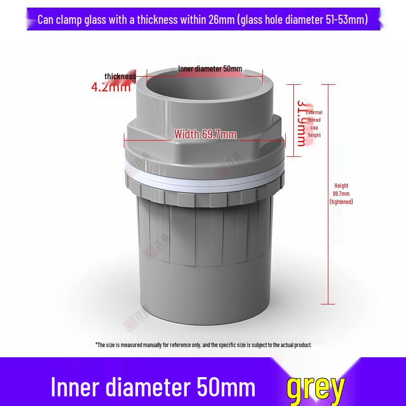 PVC Fish Tank Inlet/Outlet Waterproof Connector with Extended Male/Female Threads