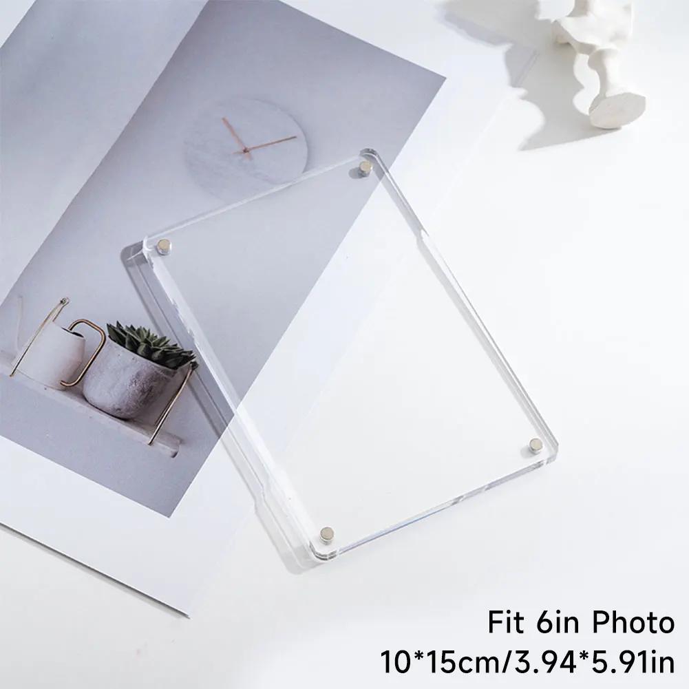 Ticket Commemorative Storage Holder Transparent Acrylic Magnetic Photo Frame Fridge Sticker Display Frame Home Decoration