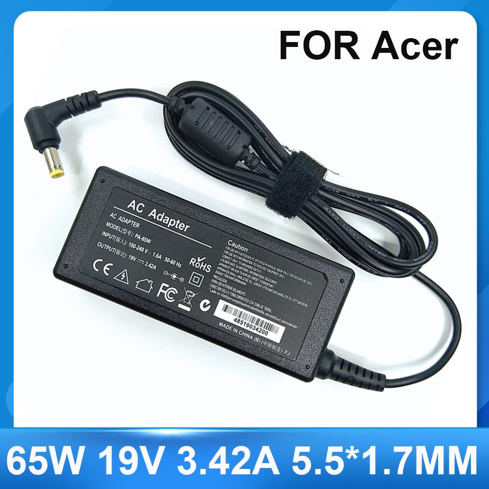 AC Adapter 19V 3.42A 65W 5.5*1.7mm Laptop Charger Adapter For Acer Aspire 5315 5630 5735 5920 5535 5738 6920 6530G 7739Z Power