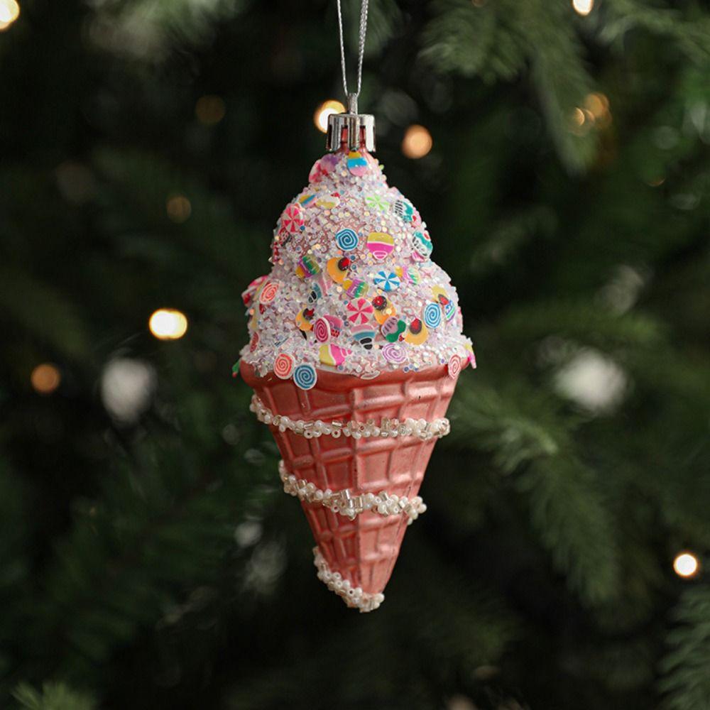 Pink Xmas Tree Hanging Ornaments Pinecone Merry Christmas Decor Party Favors