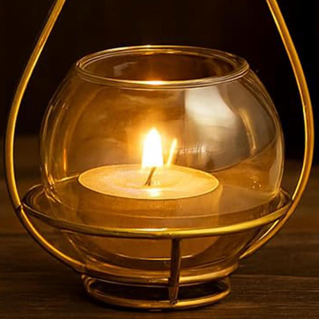CraftVatika Diwali Decoration Items, Votive Glass Tealight Candle Holder Set,