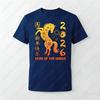 Chinese Happy New Year 2026 Unisex Cotton Tshirts Year Of The Horse Graphic Oneck Printed Tops Ropa Hombre Camisetas Men Tee