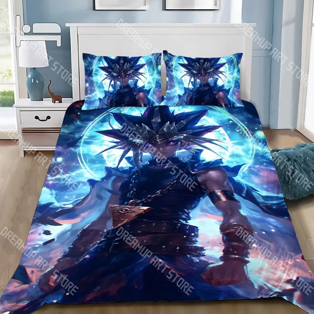 3D Print Yu-Gi-O Pharaoh Atem Exquisite Game Bedding Set Twin Queen King Full Size Duvet Cover Pillowcase Bed boys girls Adult