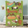 Cute Dachshund Throw Lightweight 240G Flannel Blanket Soft Skin-Friendly For Summer Cooling