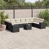 VidaXL Garden Lounge Set with Cushions 11 Pcs, Patio Sofas, Patio Furniture Set, Outdoor Furniture, Black 3255413