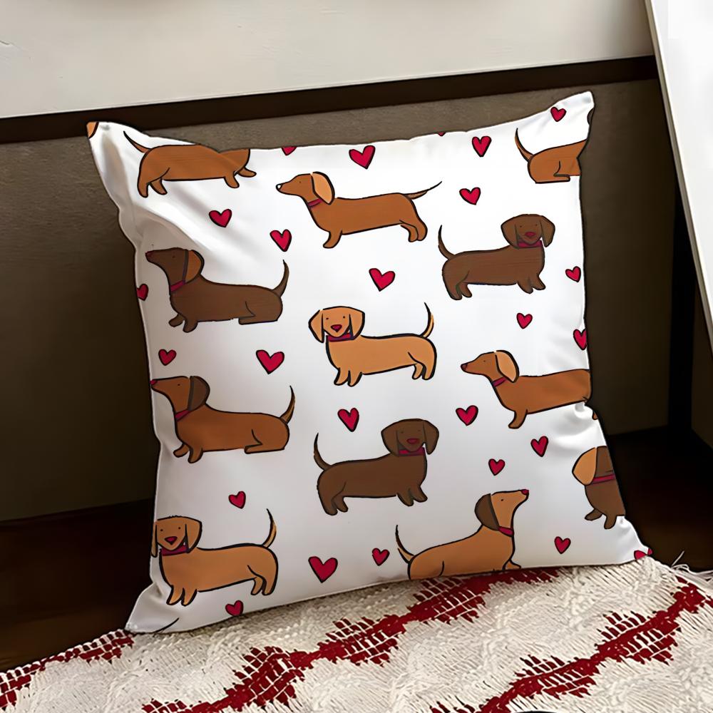 Funda de Cojín Elástica de Perro Salchicha Reversible Suave Duradera para Almohada Uso Multiescena en Casa Coche para Comodidad Diaria