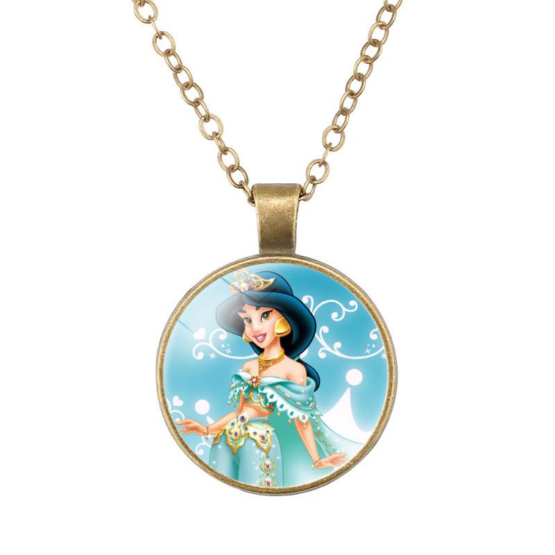 Affascinante Collana con Ciondolo Gemma del Tempo Ariel Sirenetta Gioielli Principessa Cartone Animato