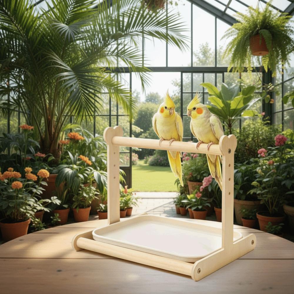 Anti-Splash Design Parrot Potty Training Platform Pet Bird Perching Stand for Small Parrots