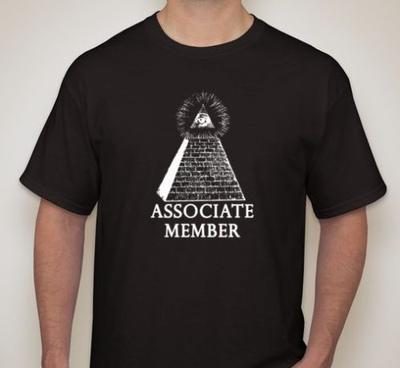 T-shirt membre associé œil de la pyramide ILLUMINATI 100% coton anon Unisexe