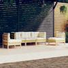 Day and Night - Day and Night MGarden Furniture 5 Pieces and Cushions Solid Cream Pine Wood