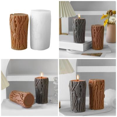 Silikon Baumstumpf Kerzenform Irreguläre Geometrische Harz Gipsformen für Kreative Heimdekoration und Handgemachte Geschenke