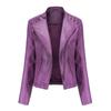 Women Ladies Lapel Motor Jacket Coat Zip Biker Short Punk Cropped Tops