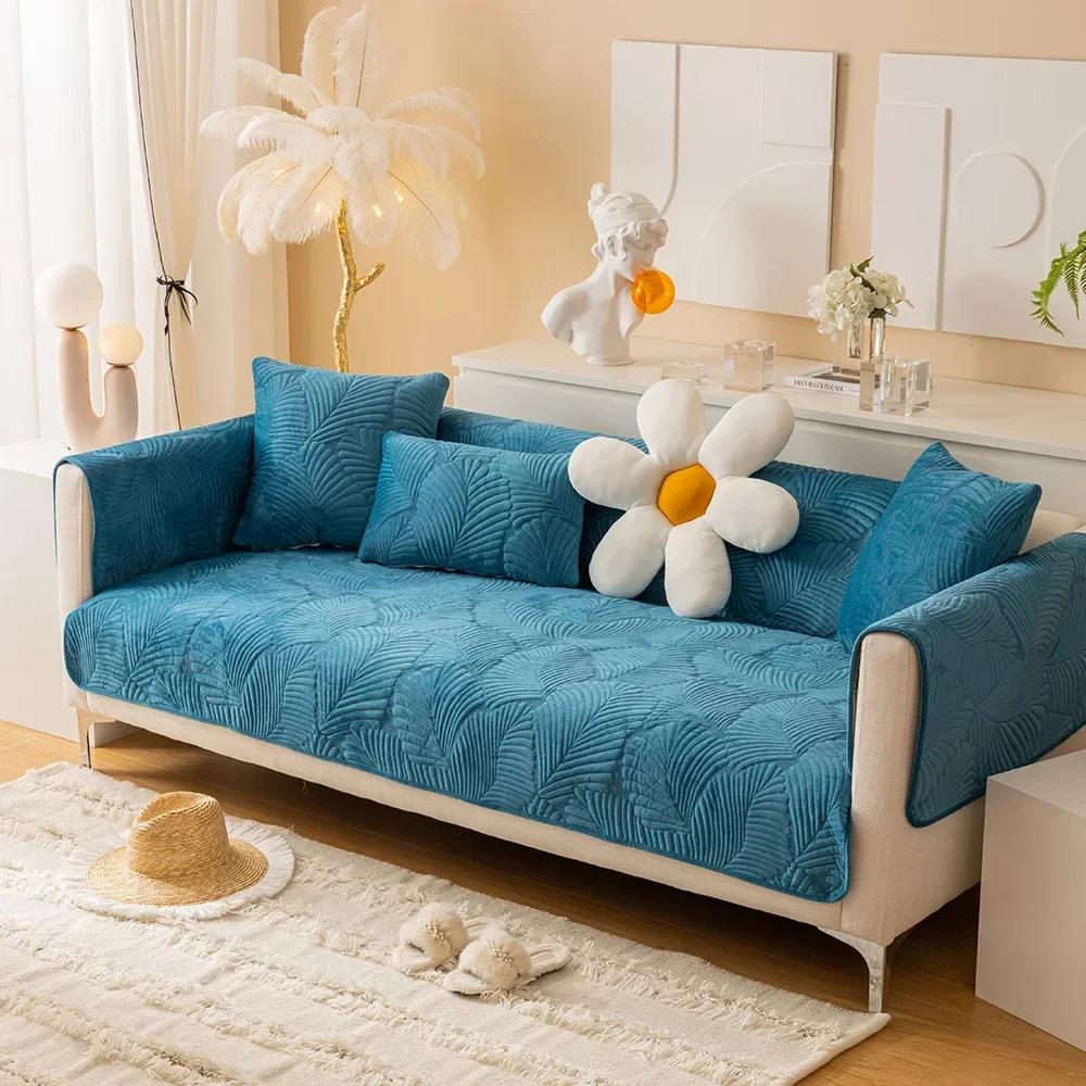 1PC Universal Sofa Covers Towel Chenille Jacquard Living Room Sofa Cushion Mats Non-Slip Couch Cushion Armrest Backrest Cover