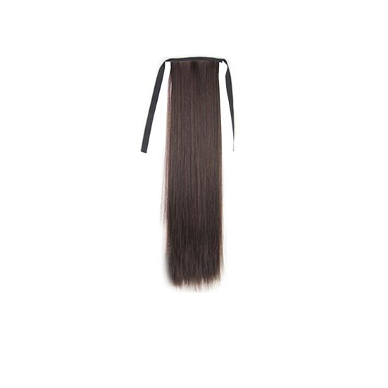 Tight Bandage High Temperature Fiber Long Straight Natural False Ponytail Wigs for Daily Wear