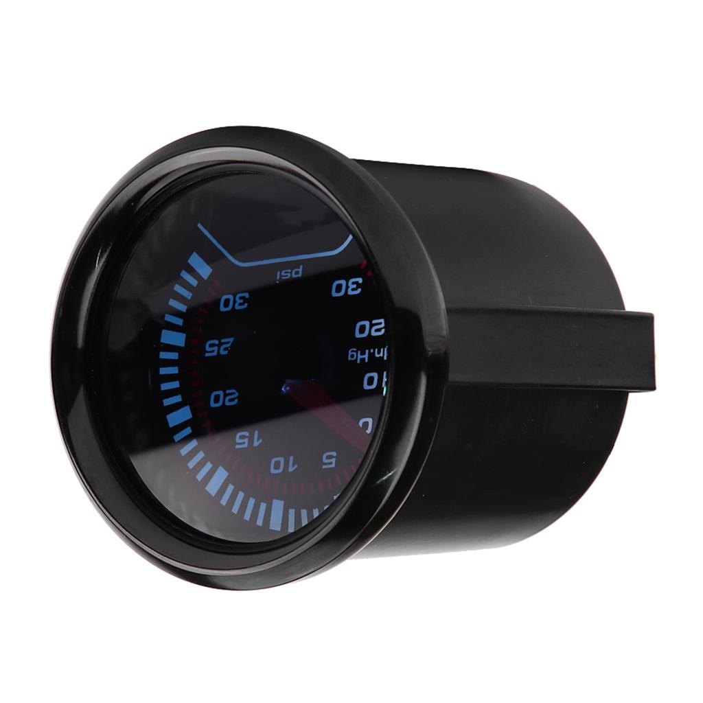 Universal 52mm Car Smoke Dial Face Turbo Boost Turbocharged Pressure Gauge