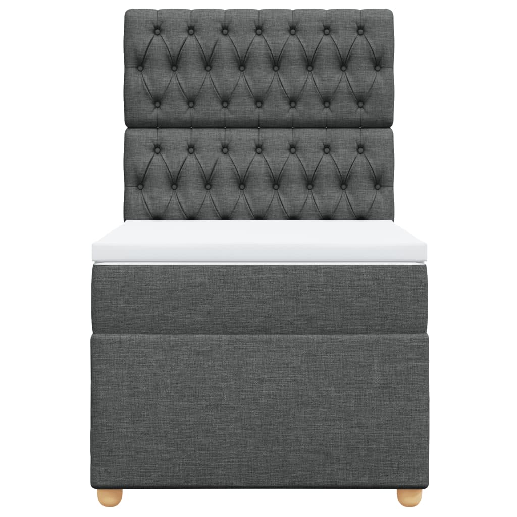 Vidaxl Letto Continentale Con Materasso, Tessuto Grigio Scuro 90X200 Cm