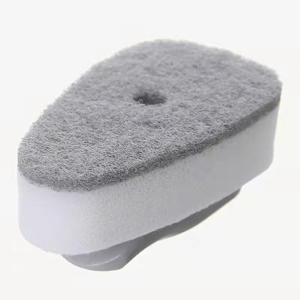 2-In-1 Plate Kitchen Cleaning Brush Removable Head Sponge Tools Dish Long Handle Scrubber Dispenser Pot Sink Household