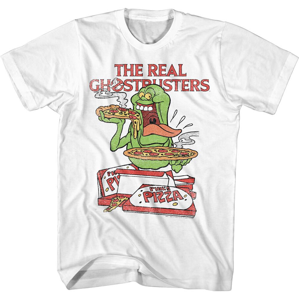 Ghostbusters Slimer Pizza Men T Shirt Vintage Phil Who You Gonna Call L