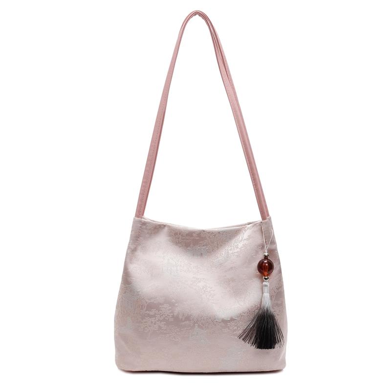 Embroidery Shoulder Bag Women's Underarm Bag Commuter Tote Bag