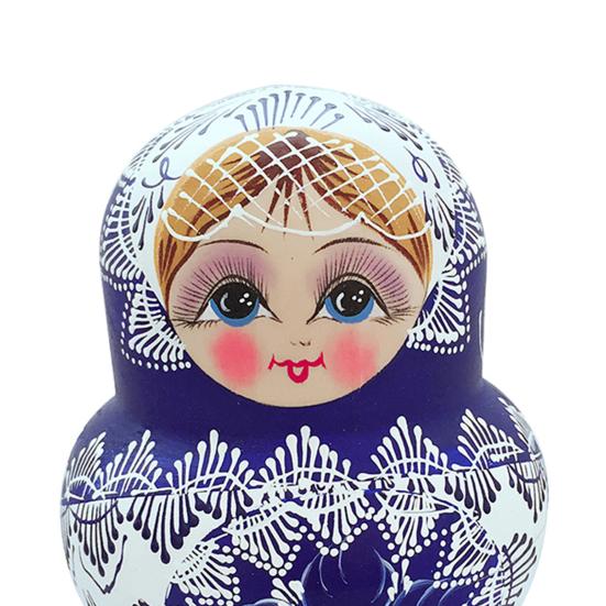 10Pcs/Set Russian Nesting Dolls Matryoshka Wooden Handmade Toy Craft Home Decor