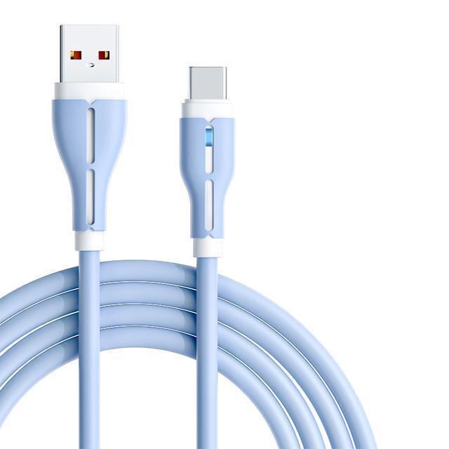 120W Fast Charging Type-C Data Cable 6A for Huawei Honor, Silicone with Light