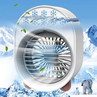 Portable Mini Air Conditioner Fan, Personal Evaporative Air Cooler with Colorful Atmosphere Light, USB Rechargeable Desk AC Fan