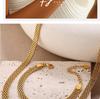 European & American Woven Mesh Stainless Steel Necklace & Bracelet Set – Simple Hollow-out Design