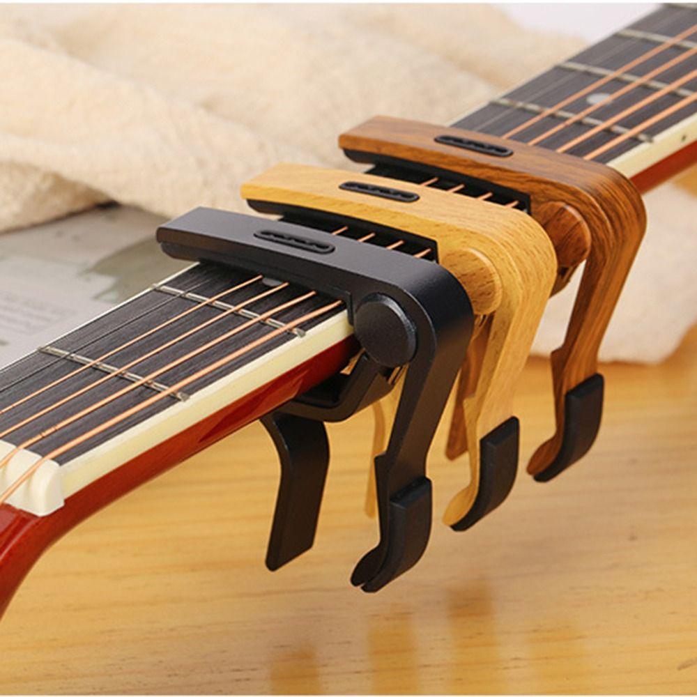 Stable Rubber Padded Guitar Capo Aluminum Zinc Zinc Alloy Guitar Pick Holder  Guitar Accessory