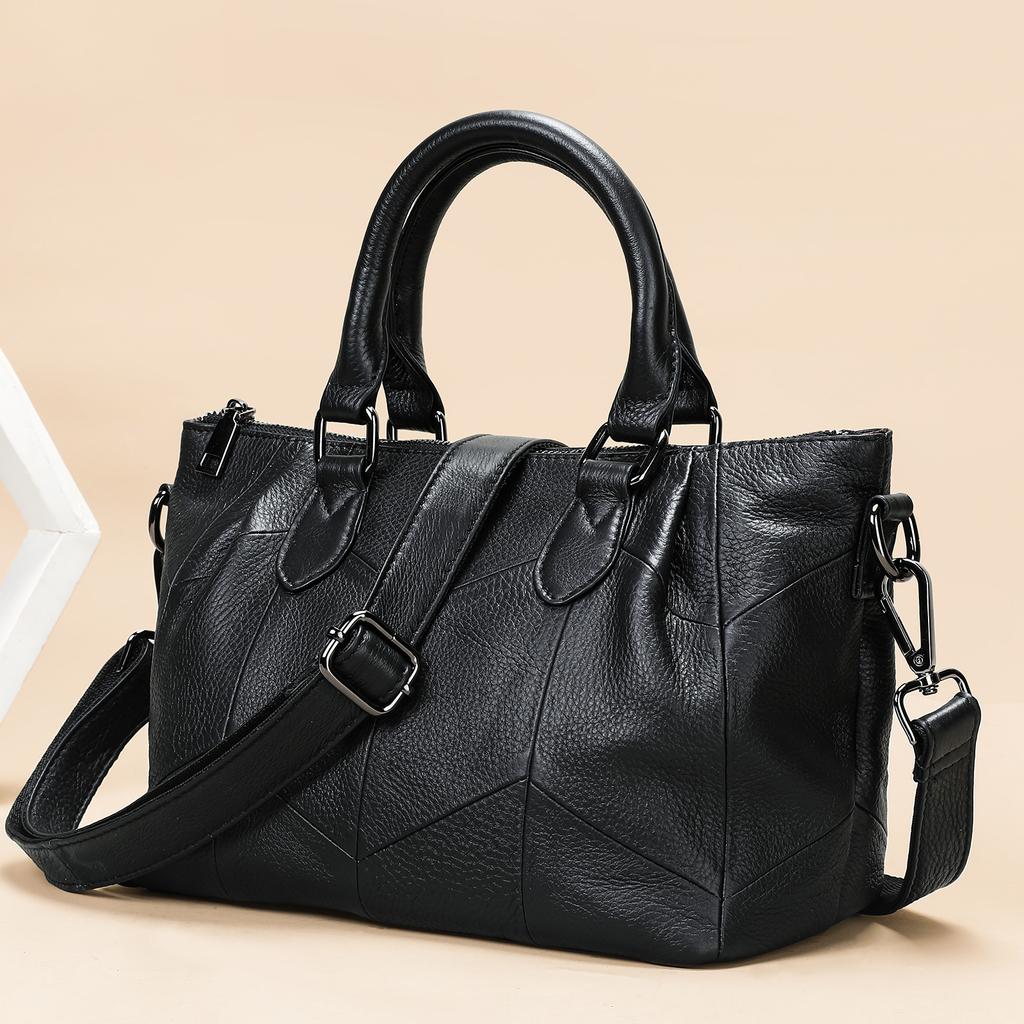 Women's Genuine Leather Handbags Large Casual Totes Luxury Brand Design Purses Lady Shoulder Crossbody Bags Solid Color Hand Bag