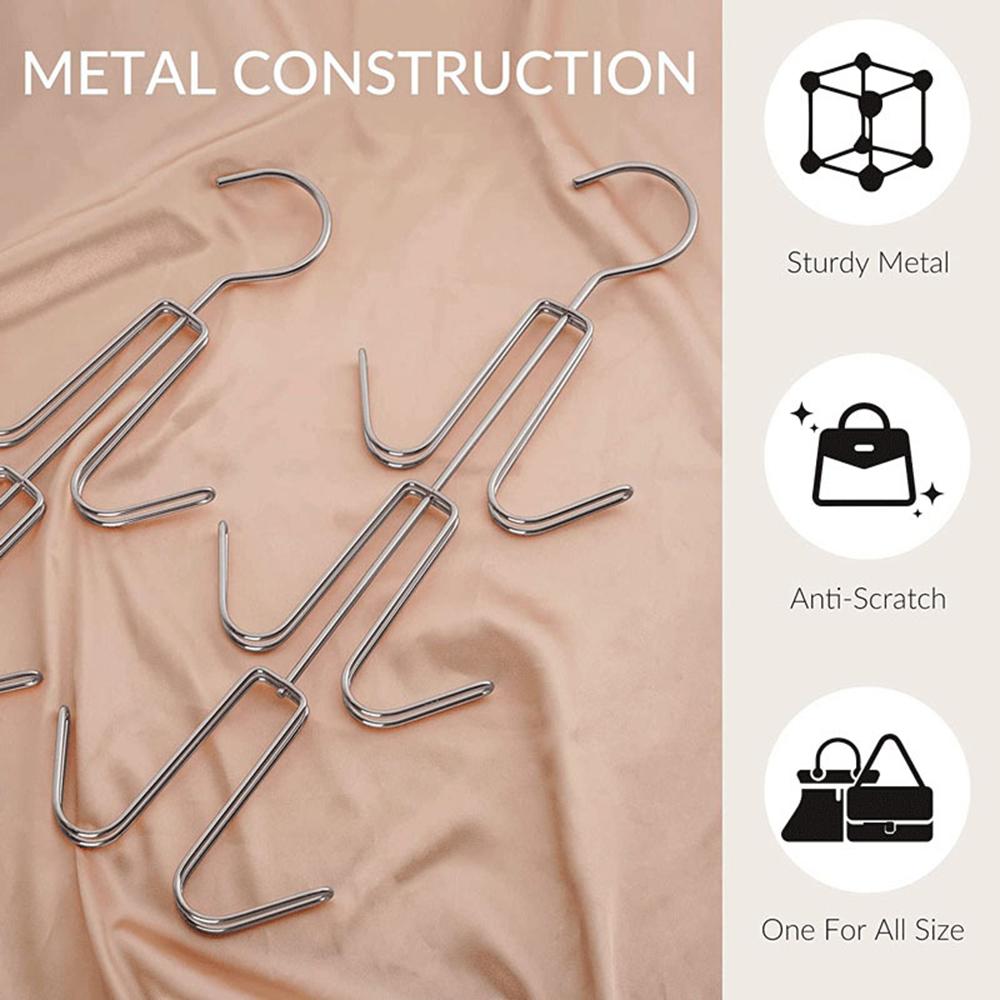 Hanger Organizer for Closet, Hanging Bag Holder Keeping Purses Visible and in Good Condition Metal Handbag Storage Hook Backpack