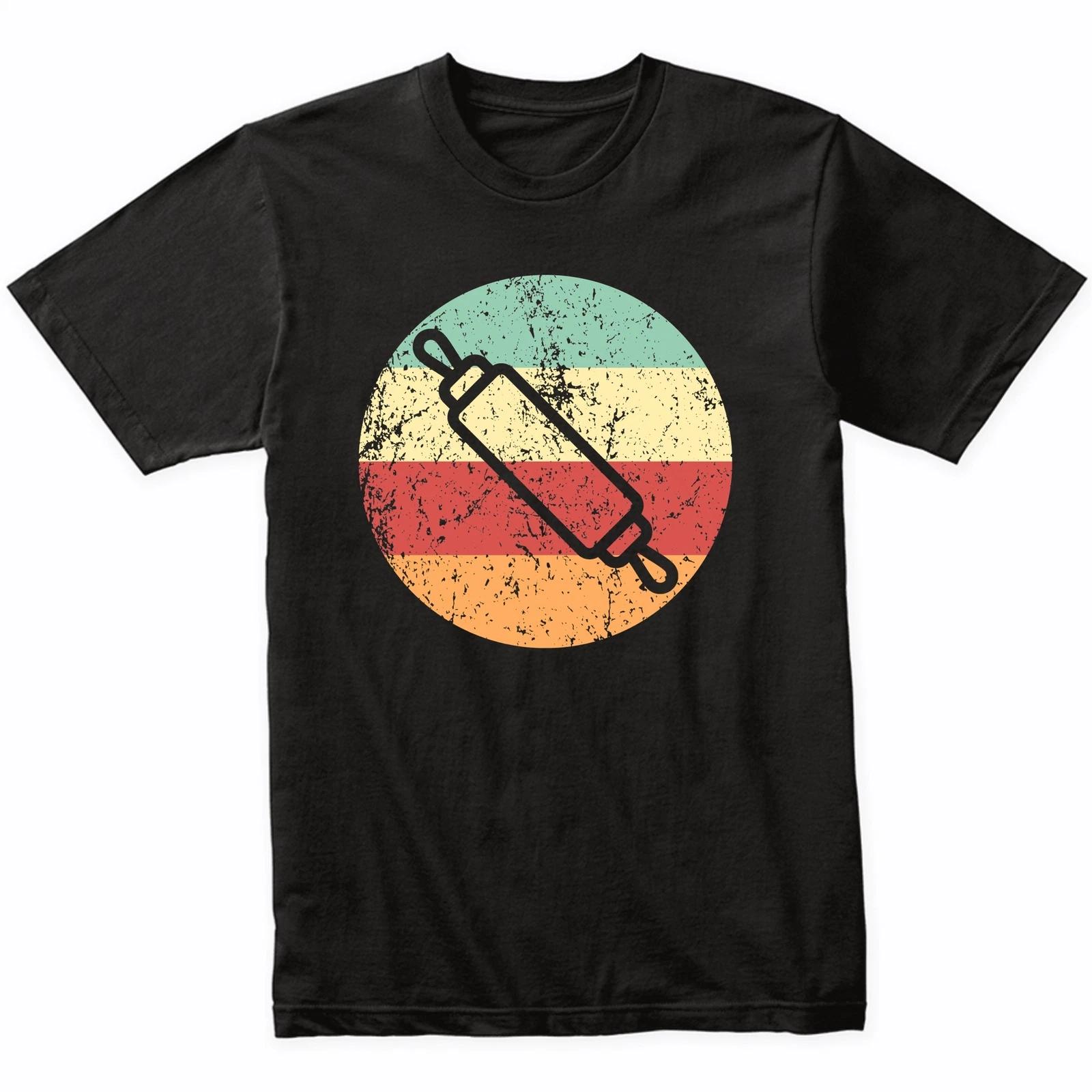 

Baking Shirt - Retro Rolling Pin Icon T-Shirt - Retro Colors 3XL