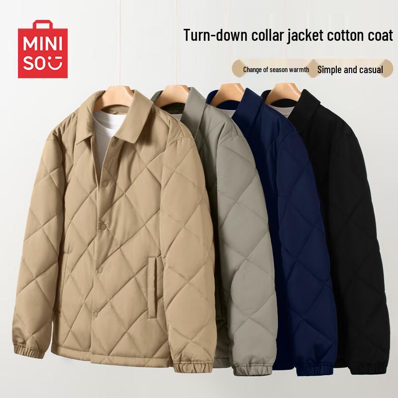 

MINISO Men s Fleece-Lined Padded Winter Jacket XL