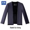 ROMON Men's Detachable Rabbit Fur Lined Winter Executive Jacket