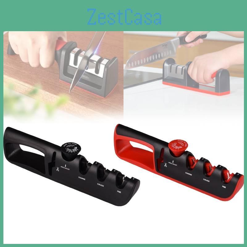 Professional 4in1 Knife Sharpener With Tungsten Steel And Ceramic Stones For Home Kitchen Use