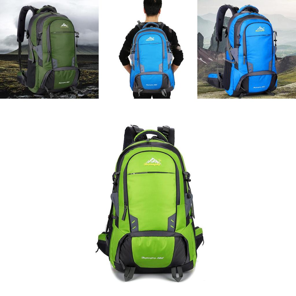 Spacious 50l Camping Backpack Travel Outdoor Bag With Waterproof Features For Hiking