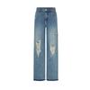 MO&Co. Women's Distressed Rhinestone Denim Jeans