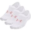 Under Armour Sports Invisible Ankle Socks Spring Summer Autumn Winter Unisex 3 Pack White 1351784-102