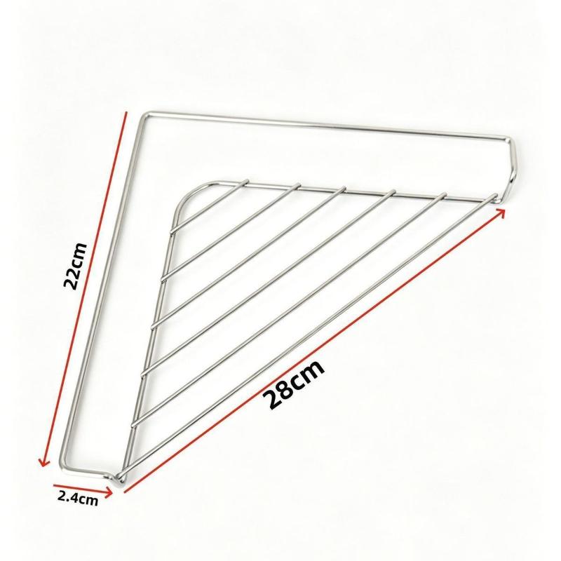Triangle Stainless Steel Sink Drain Rack Load Bearing Large Capacity Drainable Kitchen Caddy for Sink Corner Organization