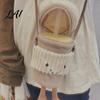 Zipper Closure Purse Milk Tea Cup Bag Plush Cute Smiling Face Crossbody Adjustable Shoulder Strap Bag Purse Novelty for Girls Shopping