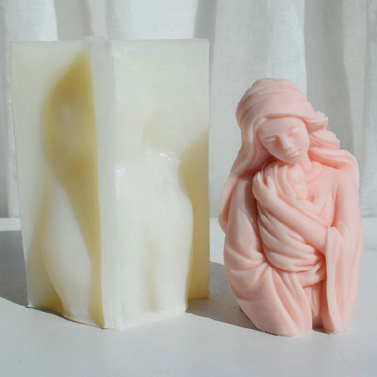 Mommy Holding Child Silicone Moulds Mom Holding Baby Candle Molds Epoxy Resin Molds Plasters Molds for Candle Making