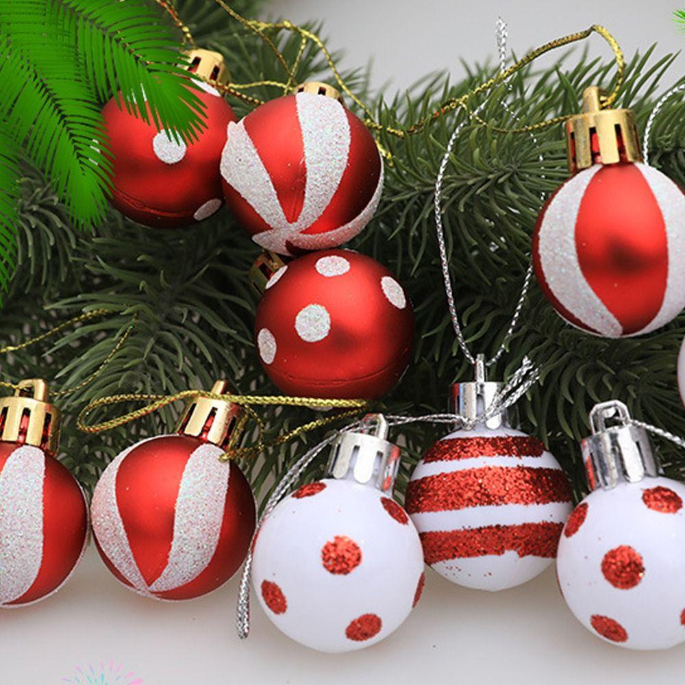 24pcs 3cm Electroplated Hanging Balls Mini Merry Christmas Tree Decor  Home Xmas Decor