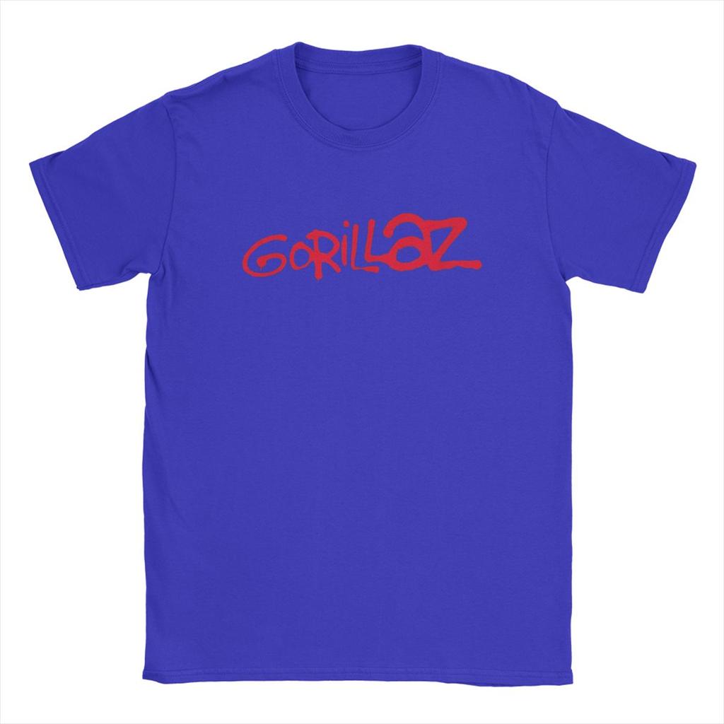 Magliette con Logo Rosso Pennello Gorillaz Uomo Band Musicale Punk Rock Anni '90 Y2K Umorismo Maglietta Puro Cotone Girocollo Manica Corta Maglietta Regalo