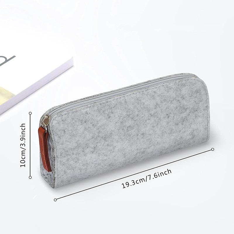 1Pc Large Capacity Felt Pencil Case for Students - Easy Flat Pen Bag Available for Pre- for School
