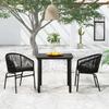 Vidaxl Set di Mobili da Giardino a 3 Pezzi, Nero