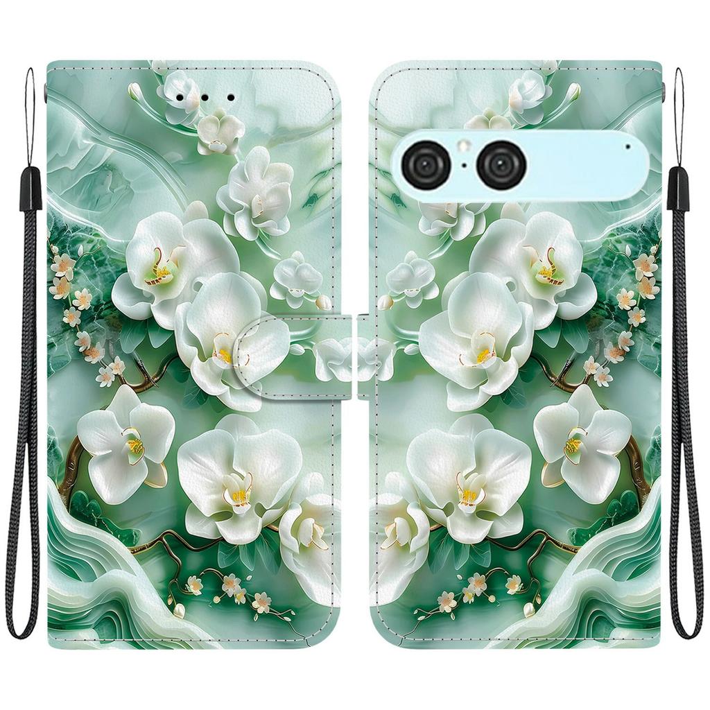 For Sony Xperia 10 VII Case Pattern Printing Leather Flip Wallet Phone Cover with Lanyard