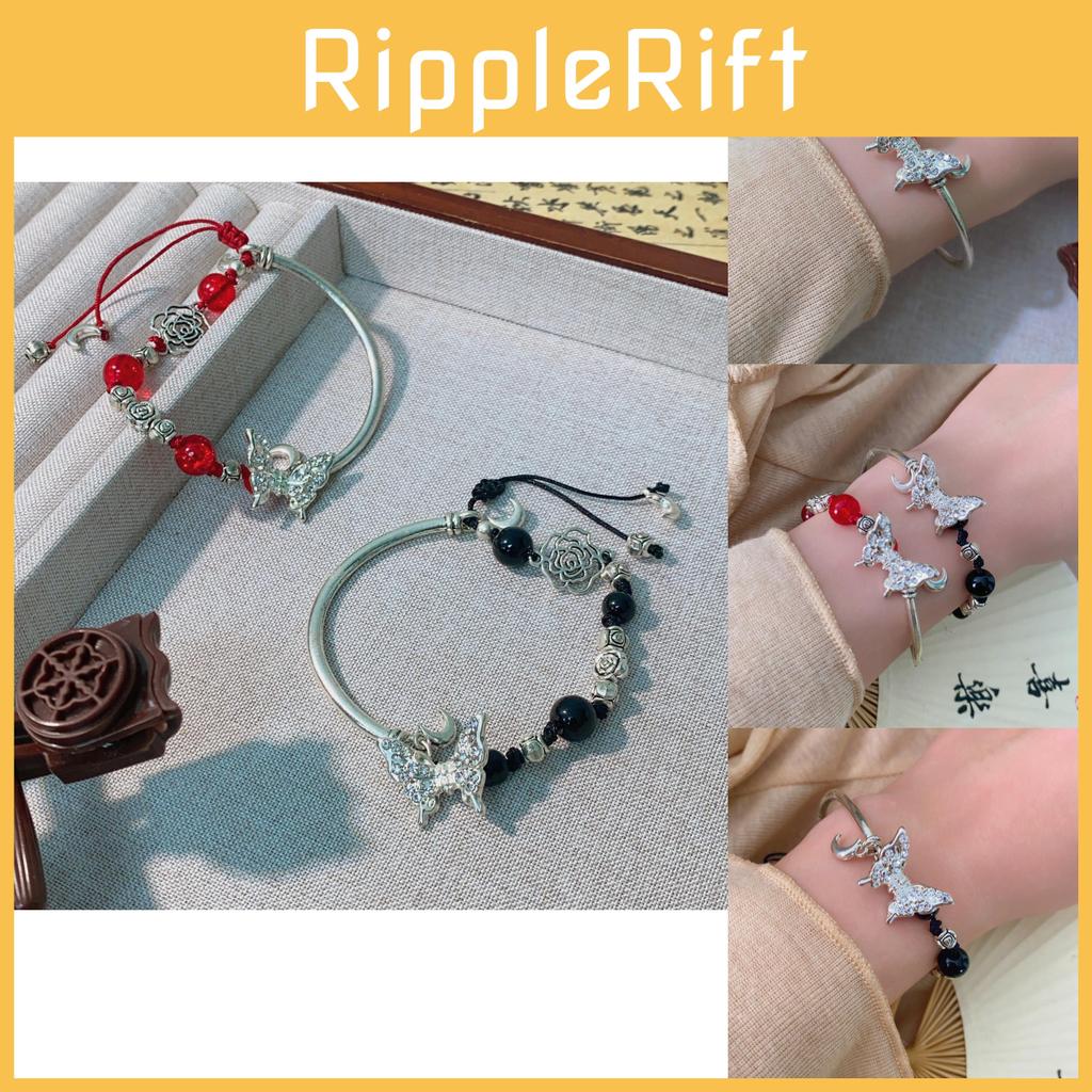 Chic Rose Butterfly Bracelet Womens Summer Fashion Retro Style National