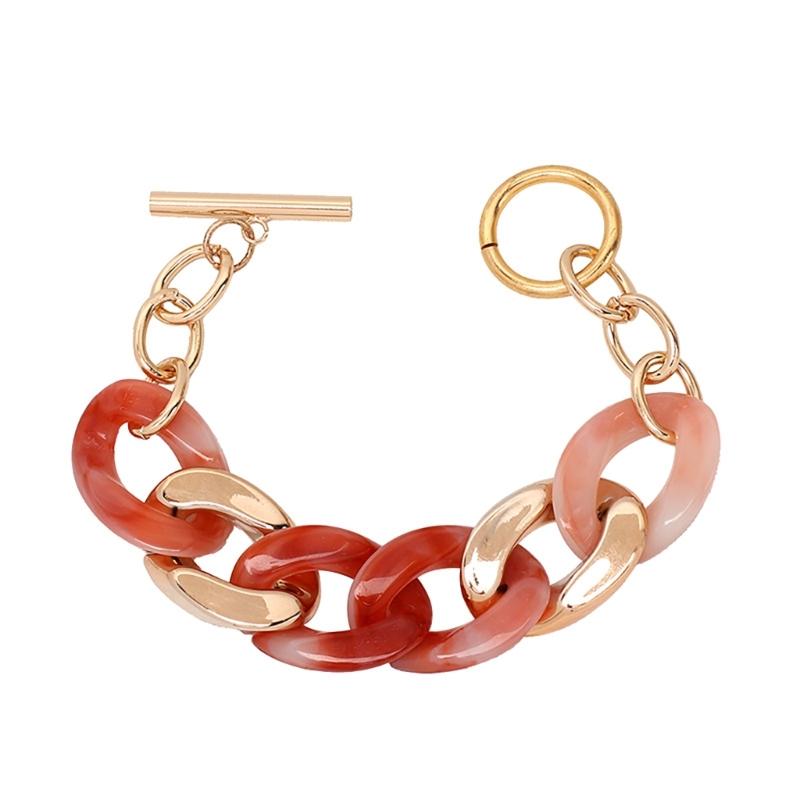 Two Tone Handchain Candy Color Resin Bangle Fashion Bracelet Jewelry Mother Day Gift for Women Autumn Winter Accessory