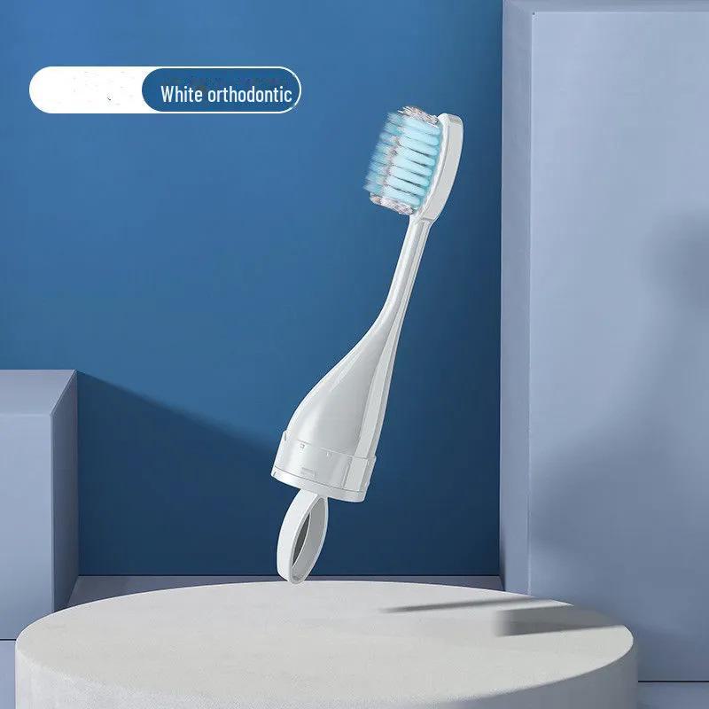 

Портативная ортодонтическая зубная щетка со встроенной зубной пастой и мягкой щетиной для межзубных промежутков при брекетах и коррекции зубов Orthodontic Replacement Head белый