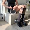 Transparent Calf Socks Bowknot Mid Tube Socks Sweet JK Knee Sock  Girls Slim Stockings