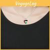 Elegant Palestinian Flag Heart Pendant Necklace For Women With Handcrafted Design
